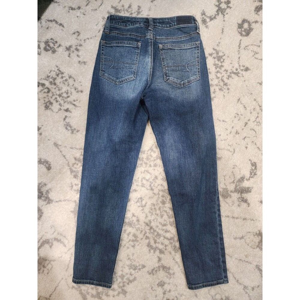 American Eagle Outfitters Vintage Hi-Rise Distressed Blue Stretch Jeans Size 2 - Picture 5 of 6